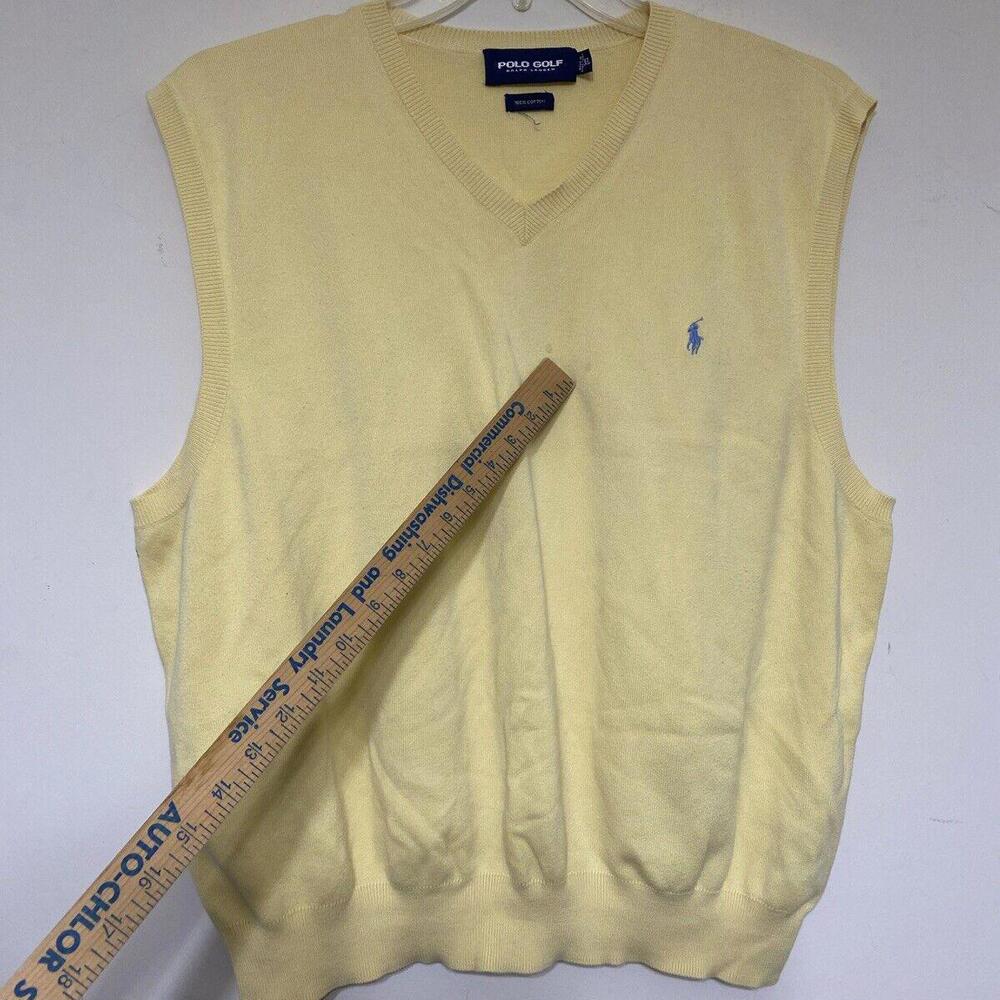 Polo Golf Ralph Lauren Men's Top Yellow Size XL Sleeveless - Picture 4 of 7